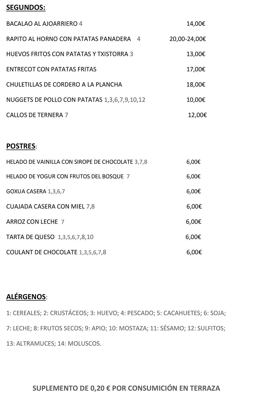 Carta 2 Rincón de la Joyosa Carta 2 Rincón de la Joyosa