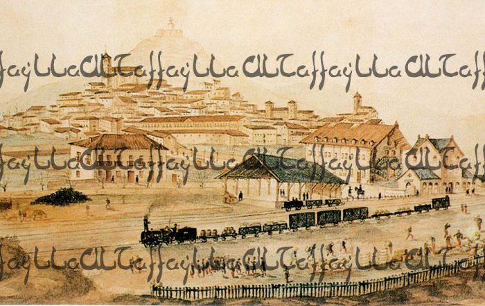 Grabado. Vista de Tafalla desde el Serrallo.