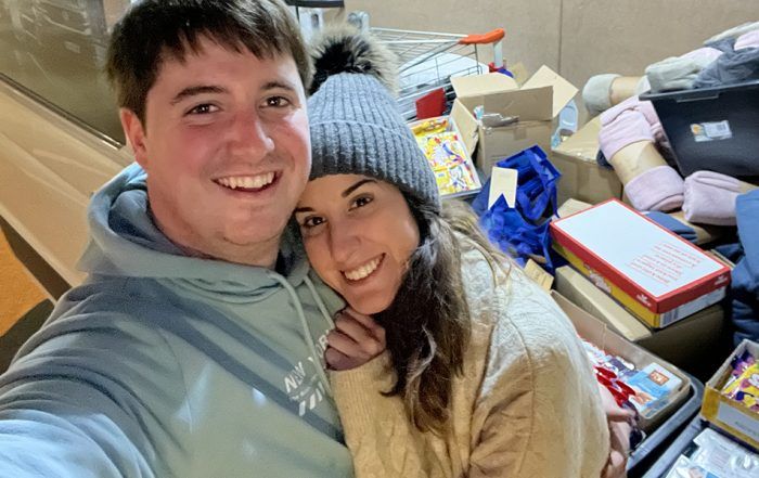 Javier Arbona y Laura Pina en Ucrania