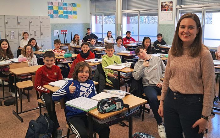 María en una clase erasmus en escolapios